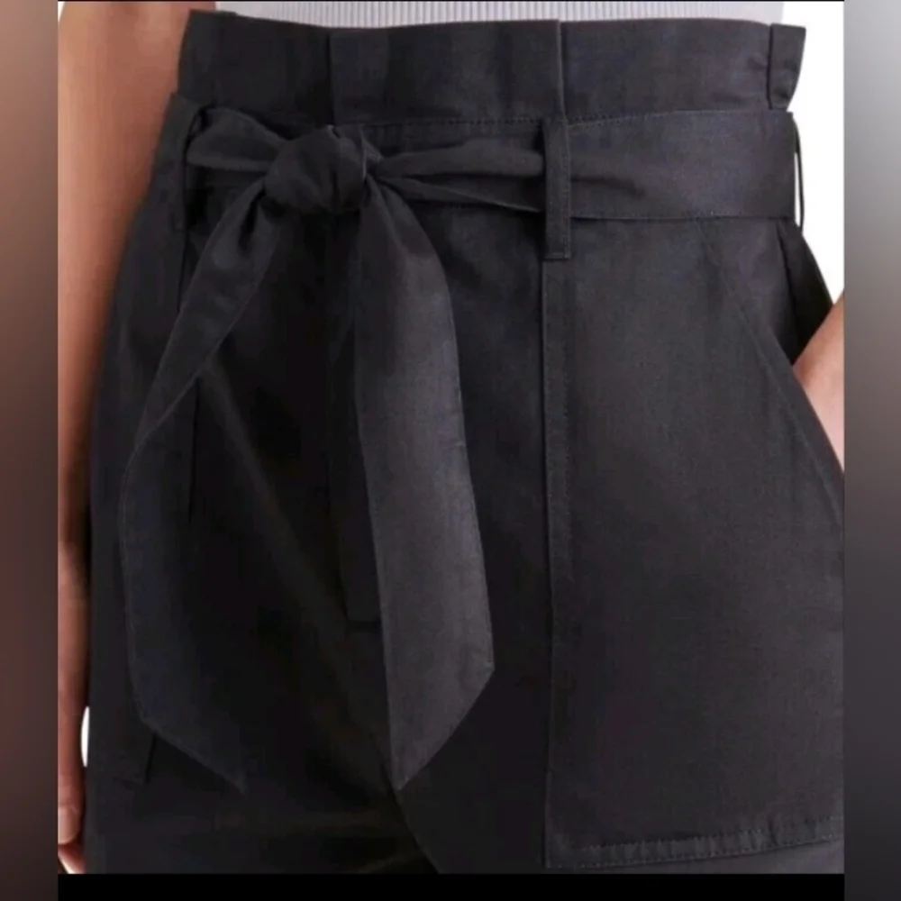Steve Madden Women's High Rise Paper Bag Brushed Twill Cinch Shorts